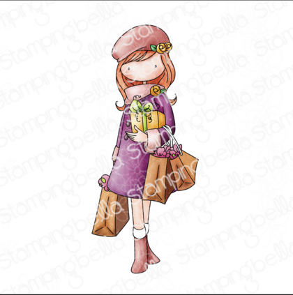 Sello de goma - tiny townie maisie loves gift shopping
