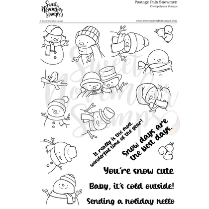Set de sellos - postage pals: snowmen