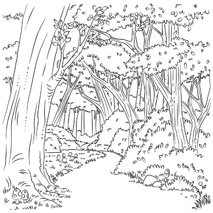 Set de sellos - forest path