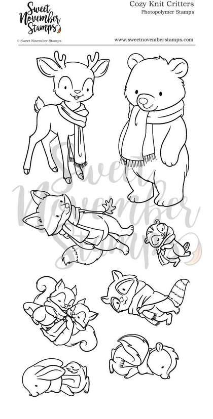 Set de sellos- cozy knit critters