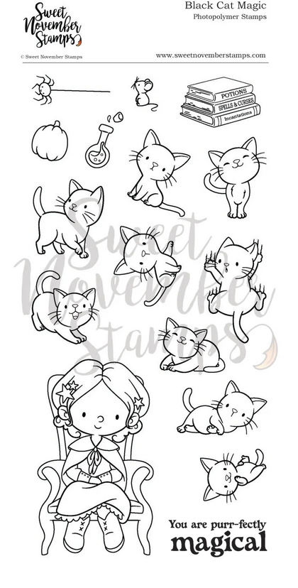 Set de sellos- black cat magic