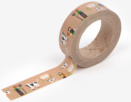 Cinta adhesiva masking tape washi farm 15mm.x10m.