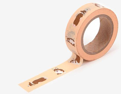 Cinta adhesiva masking tape washi welsh corgi 15mmx10m