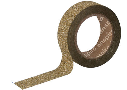 Cinta masking tape purpurina dorado