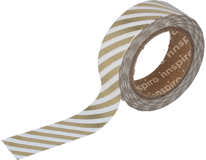 Cinta masking tape Washi foil líneas dorado