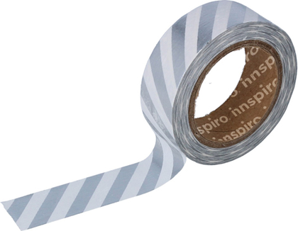 Cinta masking tape Washi foil líneas plateado