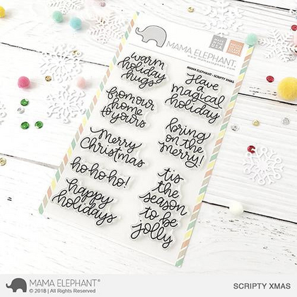Sellos Mama Elephant - Scripty Xmas
