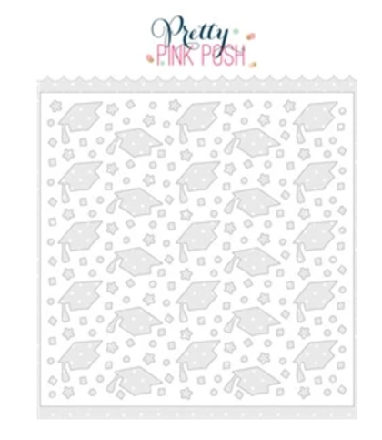 Stencil Pettry Pink Posh - Graduation