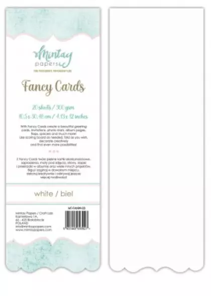 Set de 20 tarjetas de Mintay - Fancy Cards - Color Blanco