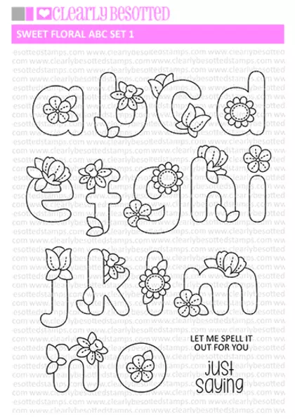 Clearly Besotted - Sweet Floral ABC Set 1