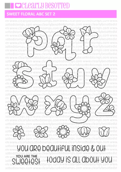 Clearly Besotted - Sweet Floral ABC Set 2