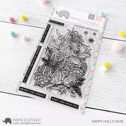Sellos Mama Elephant - Happy Holly Days 