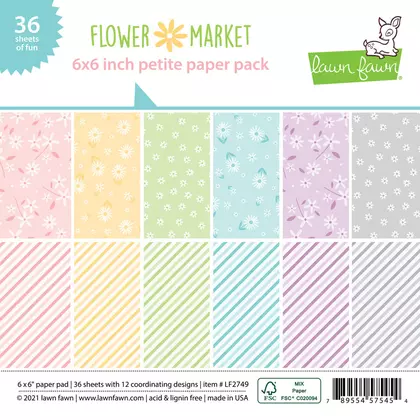 Set de papeles 6x6'' Lawn Fawn - flower market petite paper pack