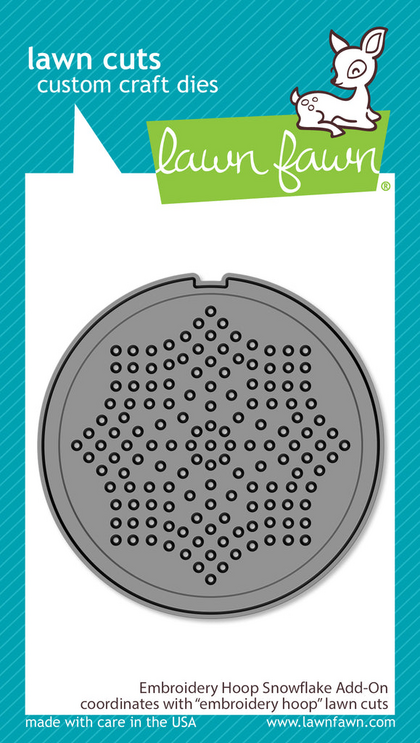 Troquel Lawn Fawn - embroidery hoop snowflake add-on
