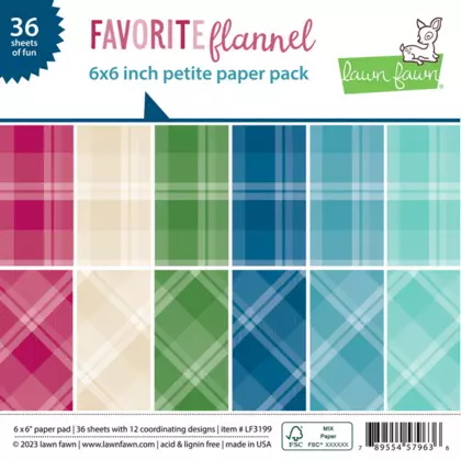 Set de papeles 6x6Lawn Fawn - favorite flannel petite paper pack