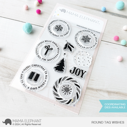 Sellos Mama Elephant - Round Tag Wishes
