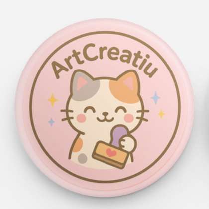 Chapa Stamp Cat 57 x 57 mm - ArtCreatiu