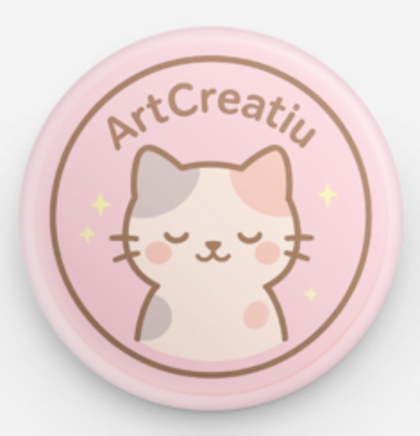 Chapa Relaxed Cat 38 x 38 mm - ArtCreatiu