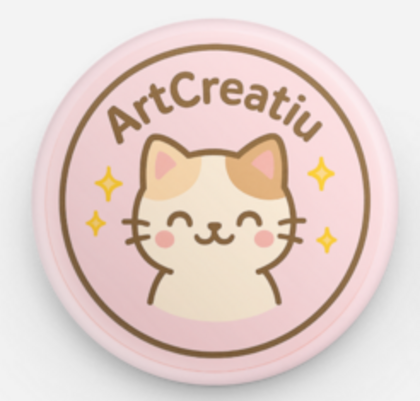 Chapa Love Cat 38 x 38 mm - ArtCreatiu