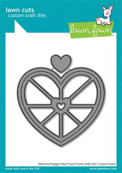 Troquel Stitched Happy Heart Geo Frame