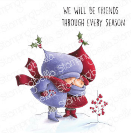 Stampingbella - Bundle girl winter friends (incluye 2 sellos)