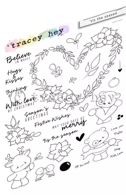 Set de sellos A5 Tracey hey ‘tis the season
