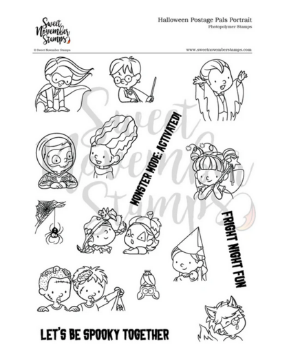 Set de sellos - halloween postage pals: portrait