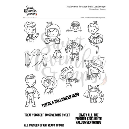 Set de sellos - halloween postage pals: landscape