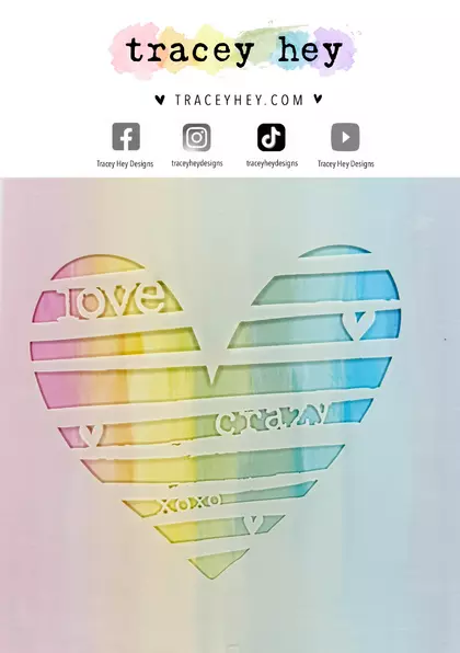 Stencil Tracey Hey - Striped Heart