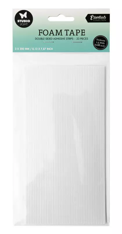 Cinta de espuma adhesiva de doble cara, 3 x 200 mm (33 unidades)