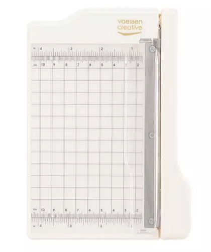 Vaessen Creative • Mini Cortadora de Papel Guillotina 15,2x10cm Blanco Roto
