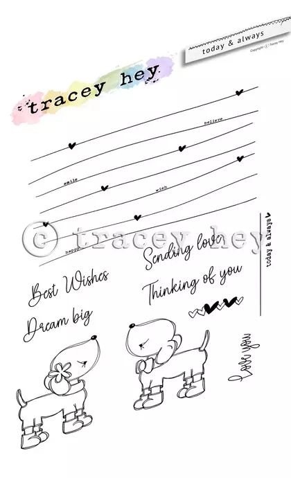 Set de sellos A6 Tracey Hey - Today & Always