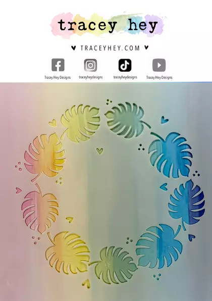 Plantilla stencil Tracey Hey - Ring of Leaves