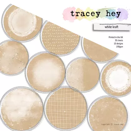 Set de papeles Tracey Hey - White Kraft 6'' x 6''