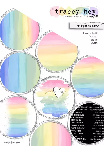 Set de papeles A5 Tracey Hey - Rocking the Rainbows