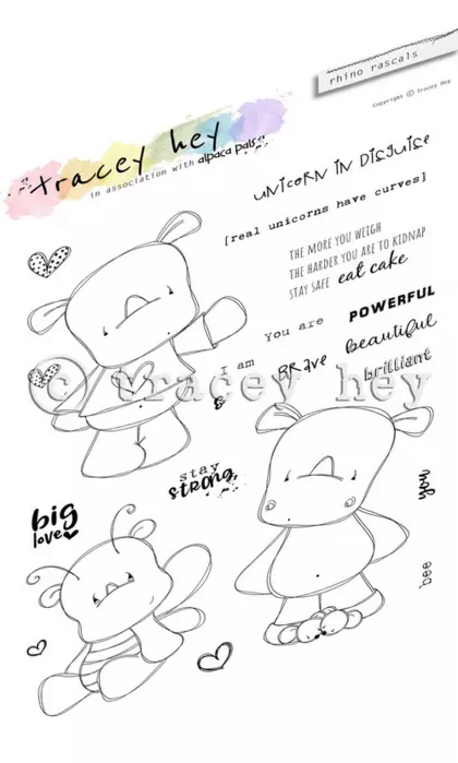 Set de sellos A6 Tracey hey Rhino Rascals