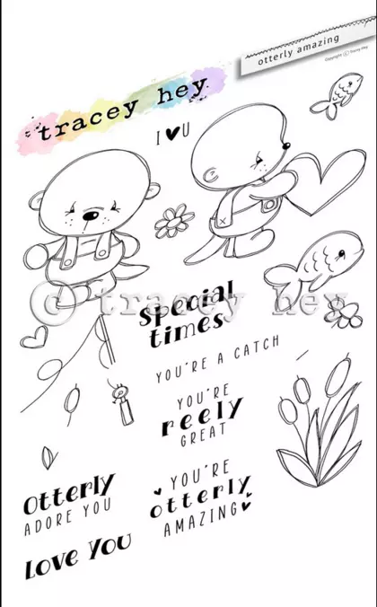 Set de sellos A6 Tracey hey - Otterly amazing