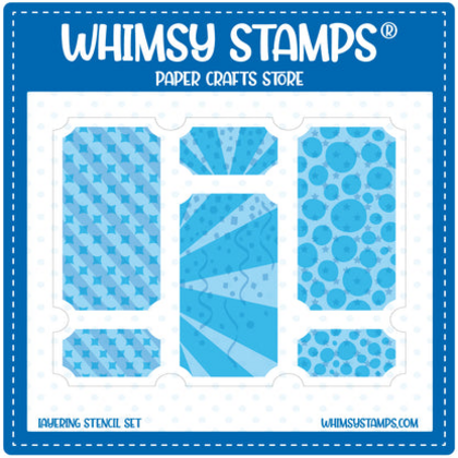 Stencil Whimsy Stamps - Terrific Tickets Shadows and Patterns Layering