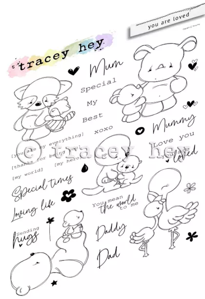 Set de sellos A5 Tracey hey - You Are Loved
