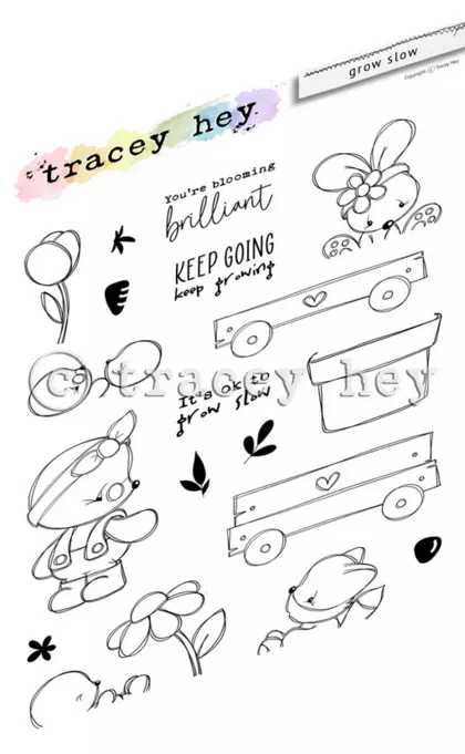 Set de sellos A6 Tracey hey - Grow Slow