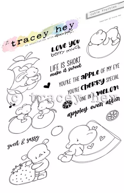Set de sellos A5 Tracey hey - Cutie Fruities