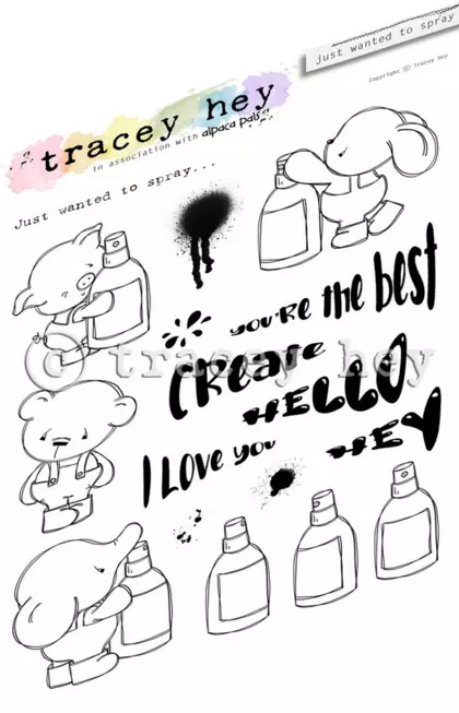 Set de sellos A5 Tracey hey - Just Wanted to Spray