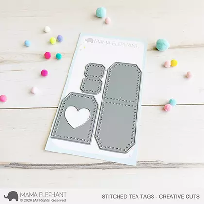 Troquel Mama Elephant - Stitched tea tags