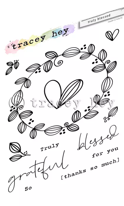 Set de sellos A6 Tracey hey - Truly Blessed