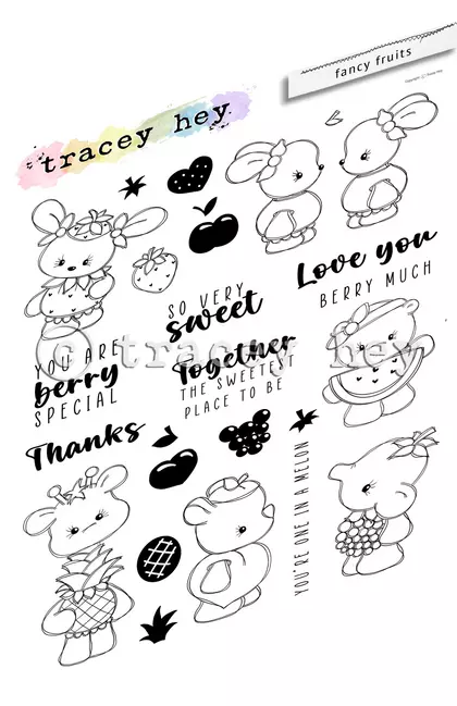 Set de sellos A5 Tracey hey - Fancy Fruit 