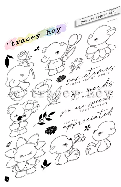 Set de sellos A5 Tracey hey - You are Appreciated 