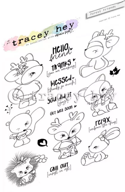 Set de sellos A5 Tracey hey - Forest Friends