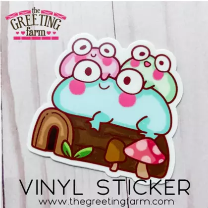 Pegatina de vinilo mate  - Pastel Frogs
