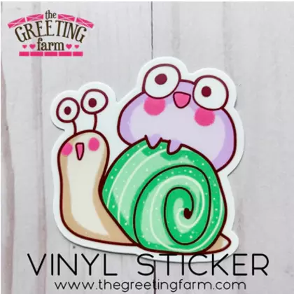 Pegatina de vinilo mate  - Snail Frog