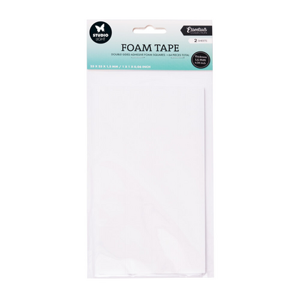 Cinta adhesiva de espuma Studio Light de doble cara, cuadrados de 25x25 mm (2 hojas)